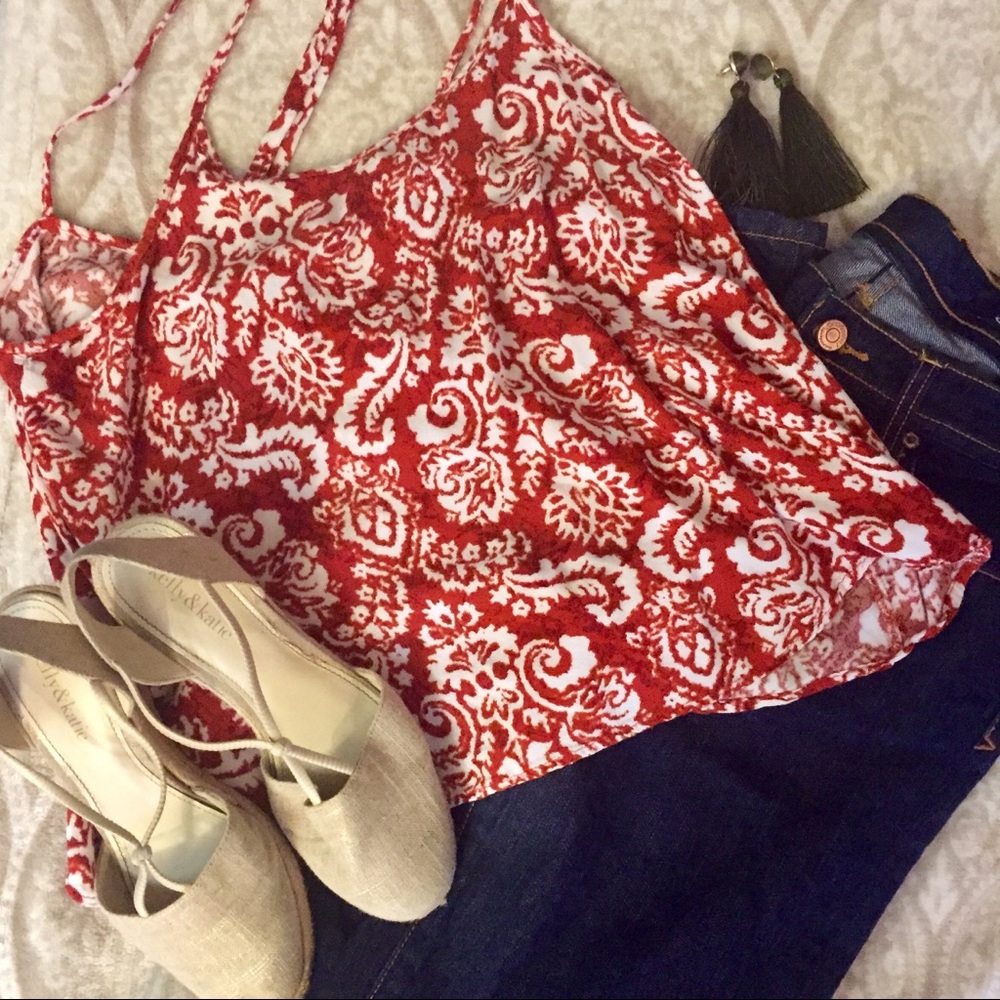 🧡Orange patterned top🧡